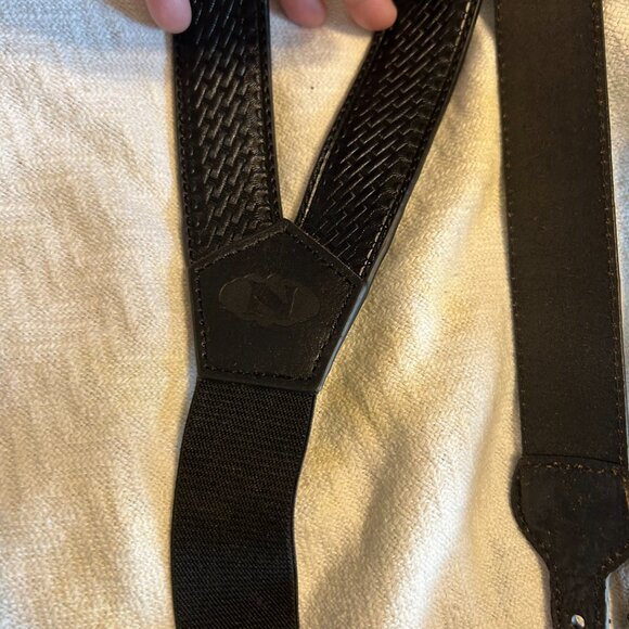 Nocona Black and Silver Suspenders with Metal Clips - Picture 5 of 5